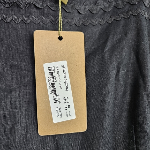 Princess Highway Rick Rack Midi Dress Black AU 16 / US 12 - Picture 8 of 13